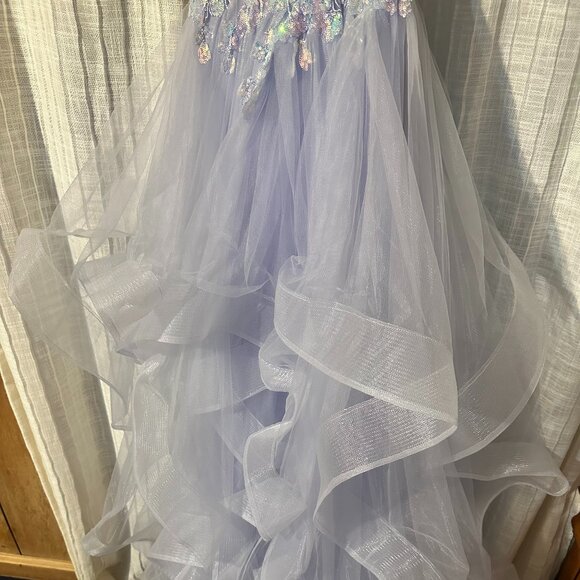 Stacees Lavender Sequined Prom Dress Size 0 New w/ Tags - Picture 2 of 10